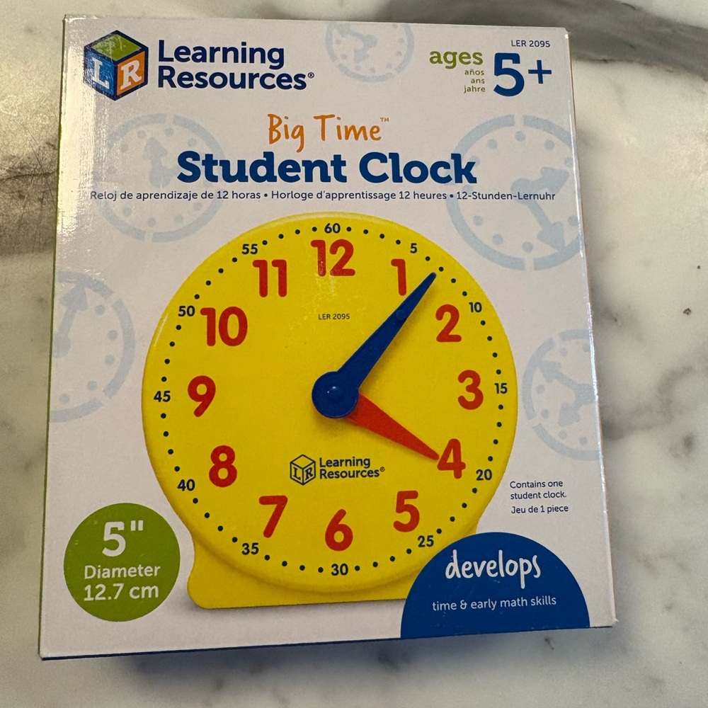 LEARNING RESOURCES Big Time Student Learning Clock - Picture 5 of 7